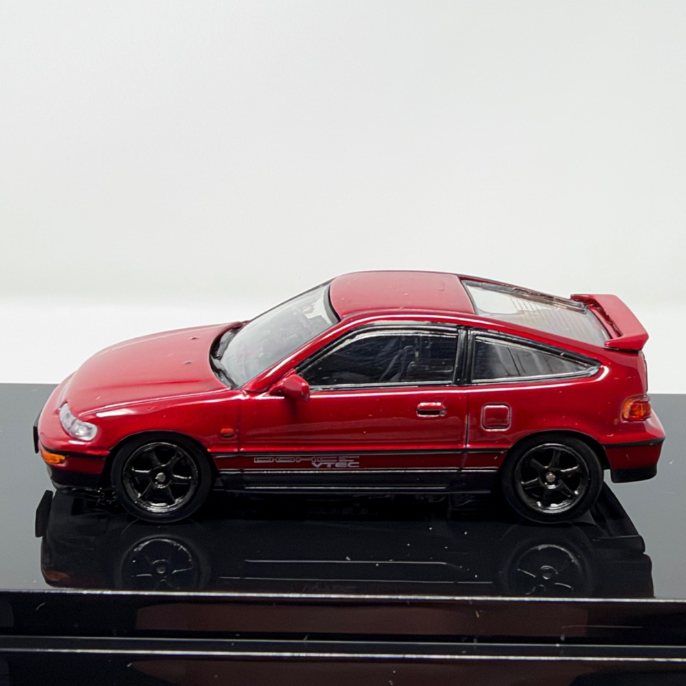 Honda CR-X VTEC DOHC Red Diecast 1:64 Hobby Japan HJ64 Acrylic Case No Box